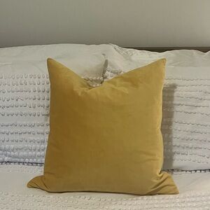 19” Yellow Velvet Pillow
